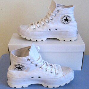 Converse Chuck Taylor All Star Lugged Hi Top Sneaker, Size 7.5, White, #565902C